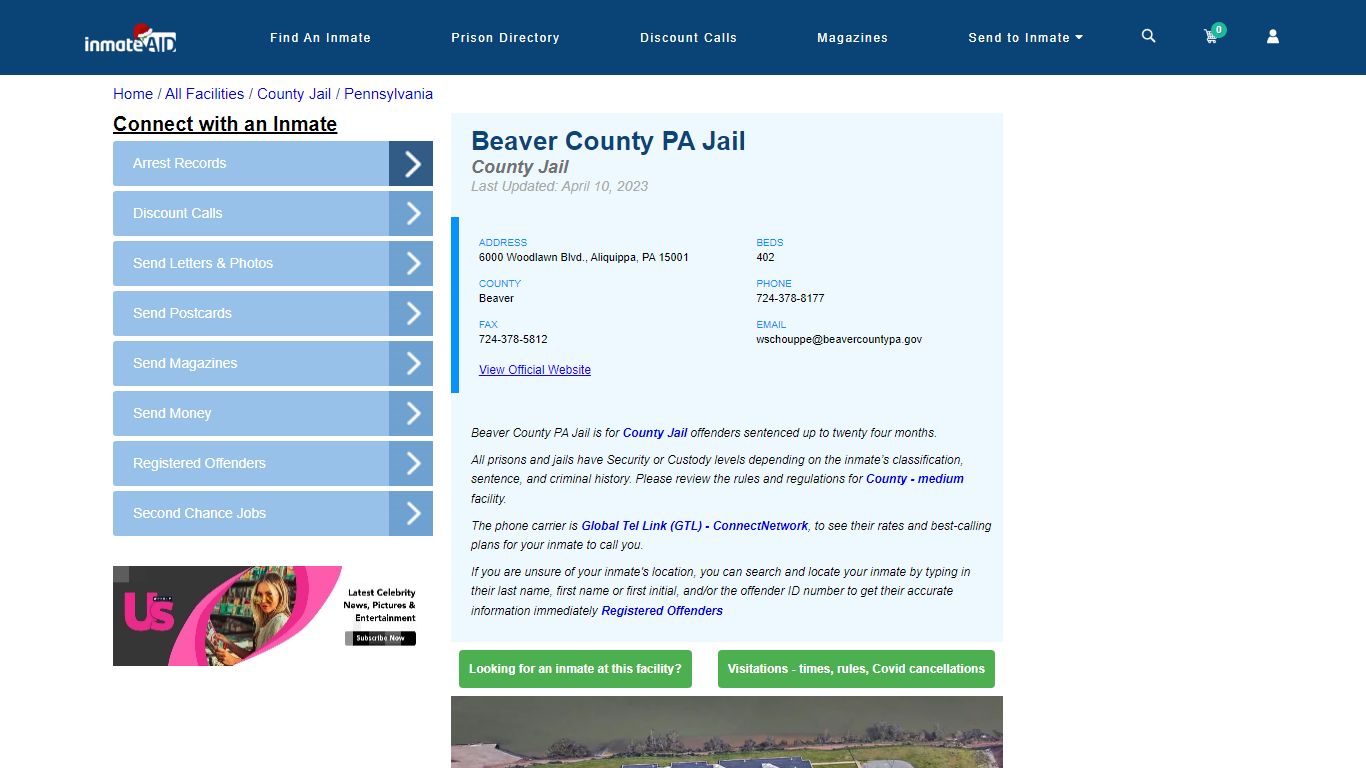 Beaver County PA Jail - Inmate Locator - Aliquippa, PA